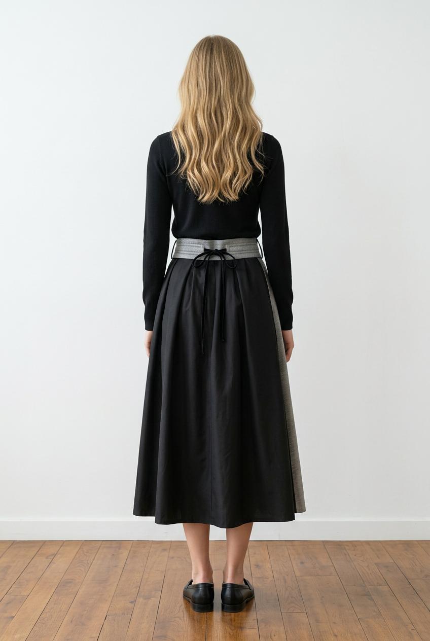 Luna Satin Draped Midi Skirt - Image 4