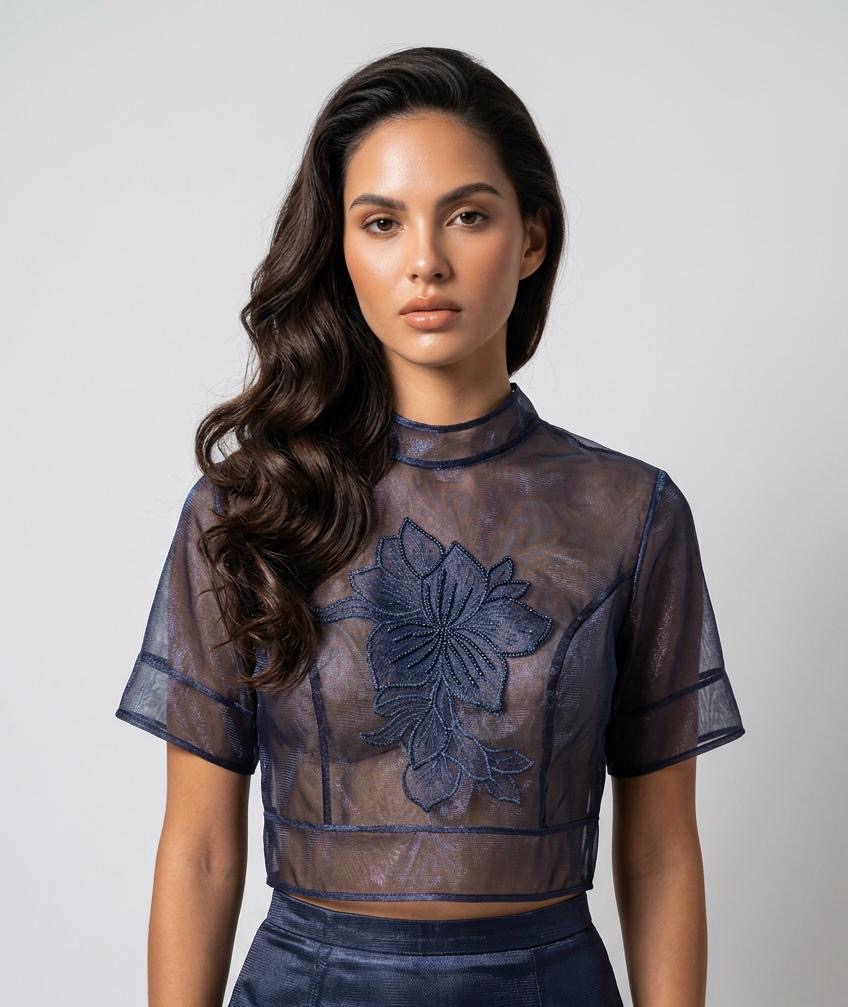 Celeste Embroidered Overlay Jumpsuit - Image 2