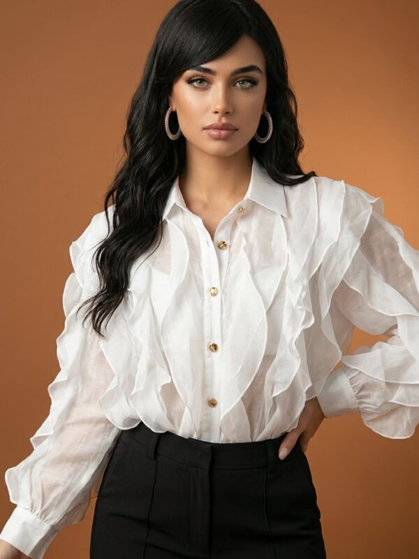 Celeste Ruffle Blouse – White