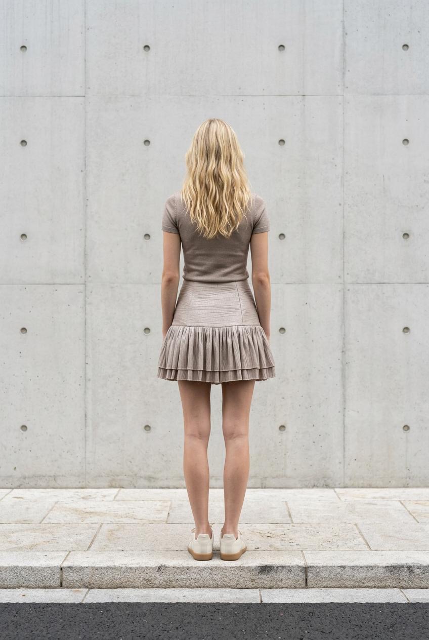 Luna Shimmer Pleated Mini Skirt - Image 3