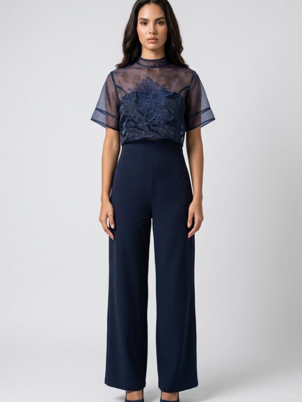 Celeste Embroidered Overlay Jumpsuit