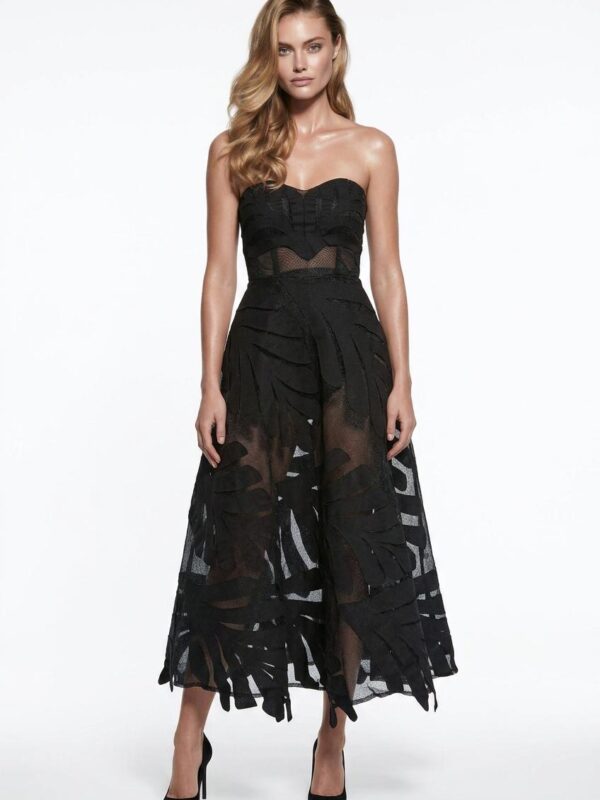 Midnight Monstera Dress