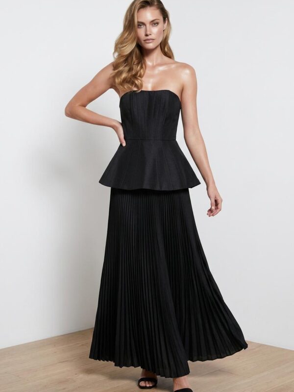 Noir Pleated Grace Dress