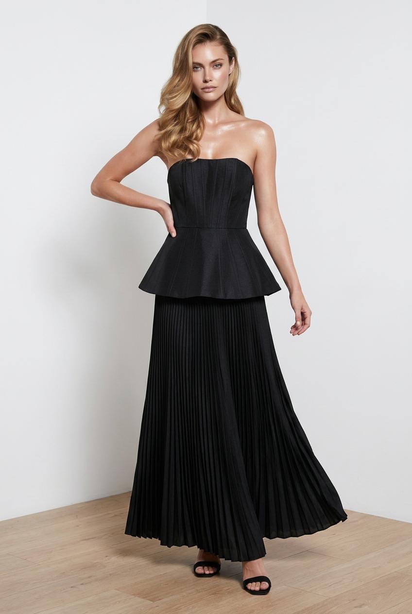 Noir Pleated Grace Dress