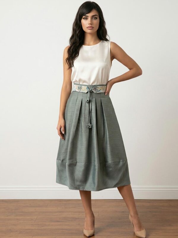 Aurora Textured Jacquard Midi Skirt