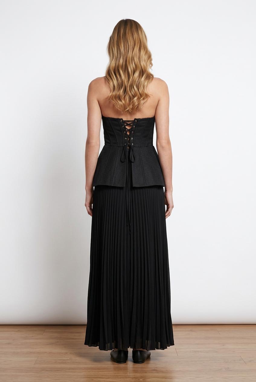 Noir Pleated Grace Dress - Image 2