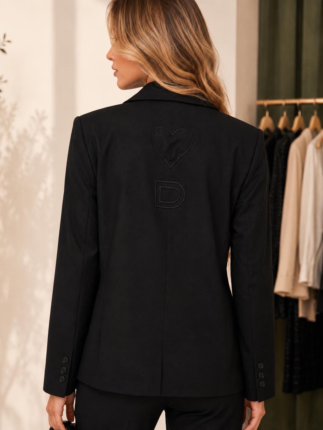 Signature Embossed Black Blazer - Image 6