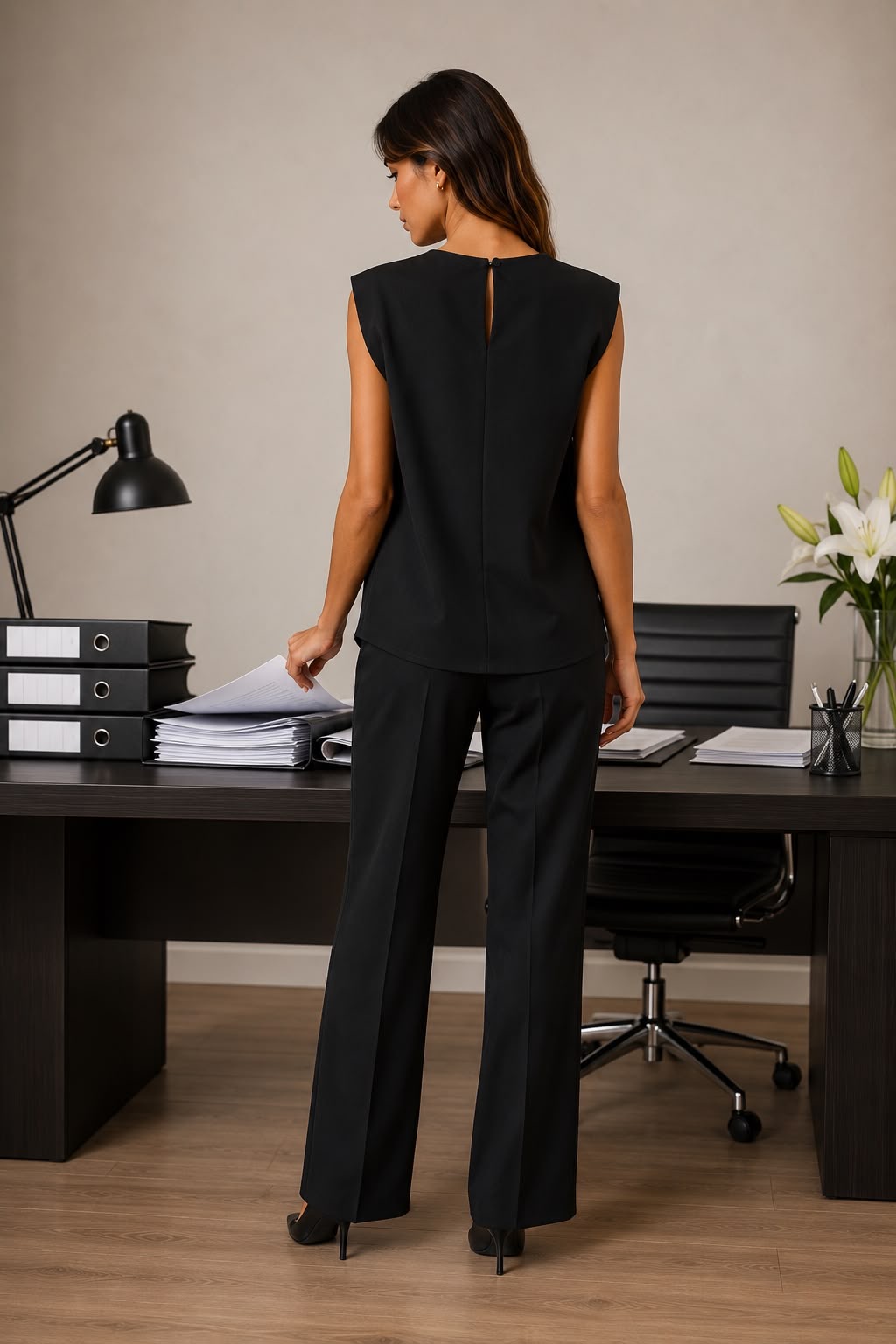 Pearl Bee Embellished Black Top - Image 5