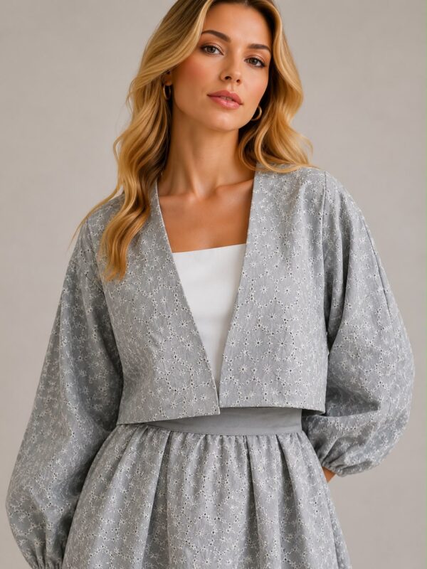 Silver Bloom Two-Piece Dress Set